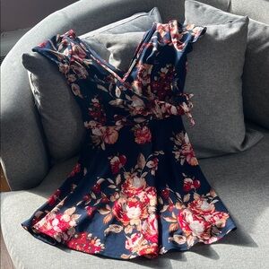 Altar'd State Floral Navy Mini Dress